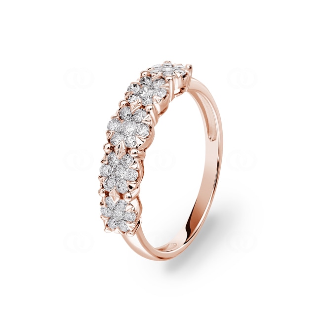 0.52 Karat Diamantring 750/18 K Roségold - RI-43583-RG
