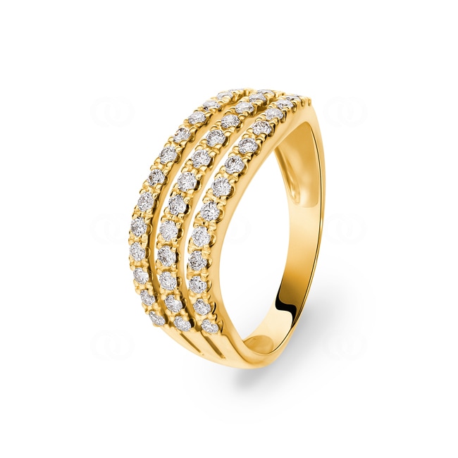 0.54ct Diamond Ring 750/18 K Yellow Gold - RI-45813-GG