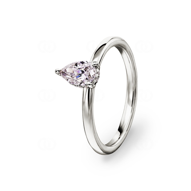0.55ct bague solitaire poire or gris 750/18 ct - RI-07266-WG