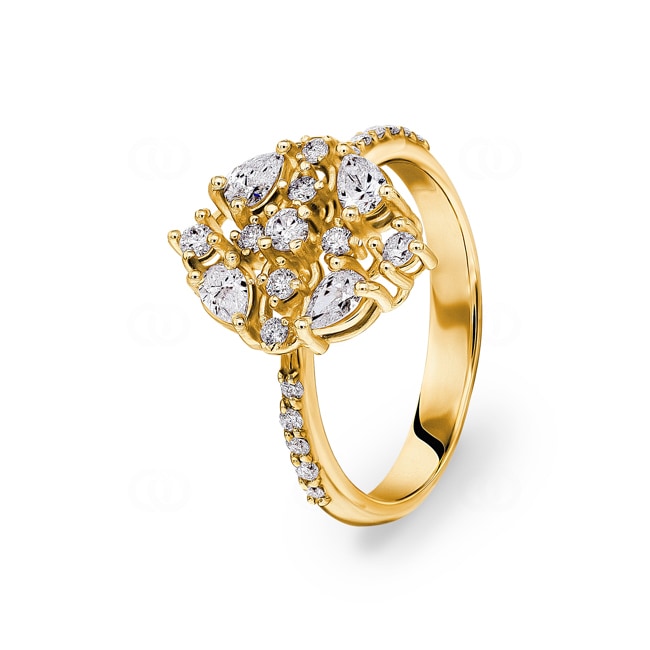 0.56 carats diamants bague or jaune 750/18 ct - RI-00118-GG