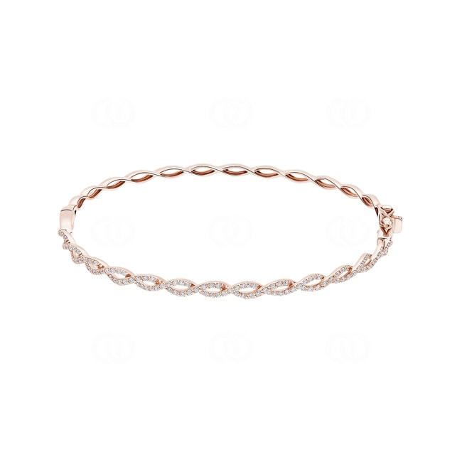 0.61 carats diamants bracelet jonc or rosé 750/18 ct - AR-042992-RG