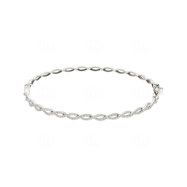 0.61 carats diamants bracelet jonc or gris 750/18 ct - AR-042992-WG