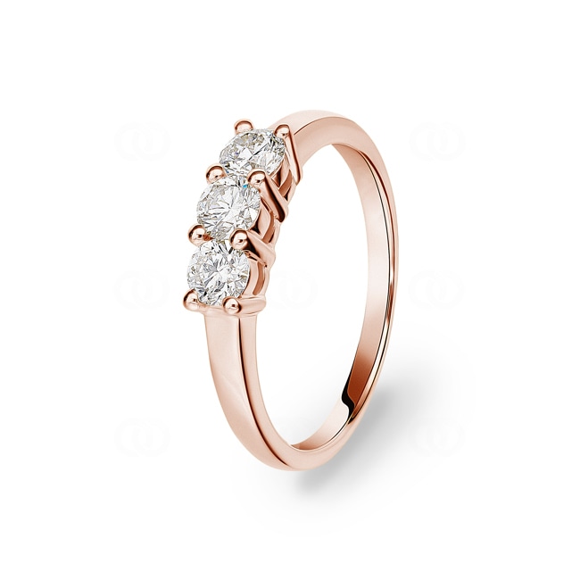 0.63 Karat Trilogie Diamantring 750/18 K Roségold - RI-42597-RG