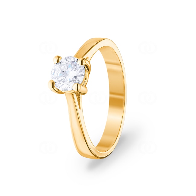0.70ct GIA Diamond Engagement Ring 750/18 K Yellow Gold in 4 Prongs - CGSO001-070-GG
