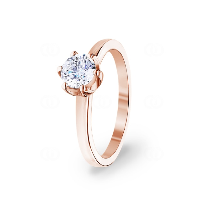 0.70ct GIA Diamond Engagement Ring 750/18 K Rose Gold in 6 Prongs - CGSO002-070-RG