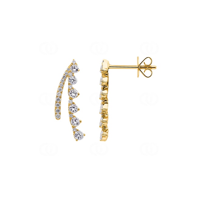 0.70ct Diamond Stud Earrings 750/18 K Yellow Gold - OR-00803-GG