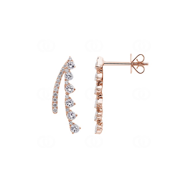 0.70ct Diamond Stud Earrings 750/18 K Rose Gold - OR-00803-RG