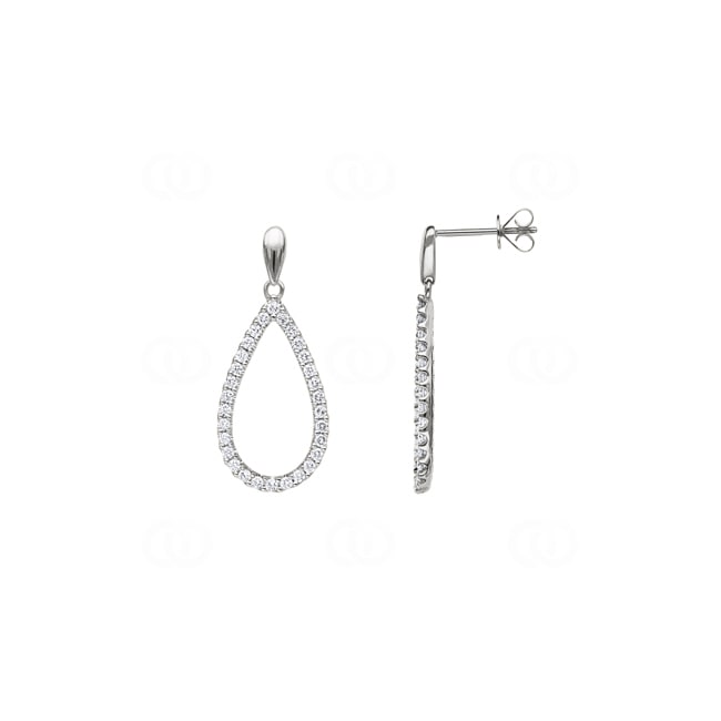 0.72 Karat Diamantohrhänger 750/18 K Weissgold - OR-34913-WG