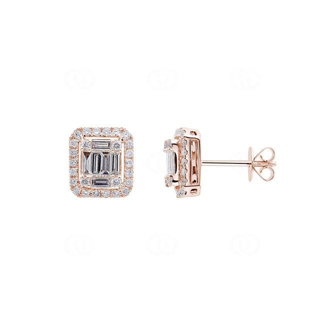 0.74 Karat Diamantohrstecker 750/18 K Roségold - OR-00019-RG