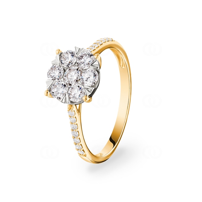 0.75 Karat Diamanten Verlobungsring 750/18 K Gelbgold - RI-69271-GG