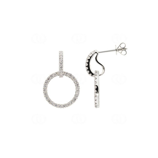 0.75 carats diamants clous d'oreilles or gris 750/18 ct - OR-43734-WG