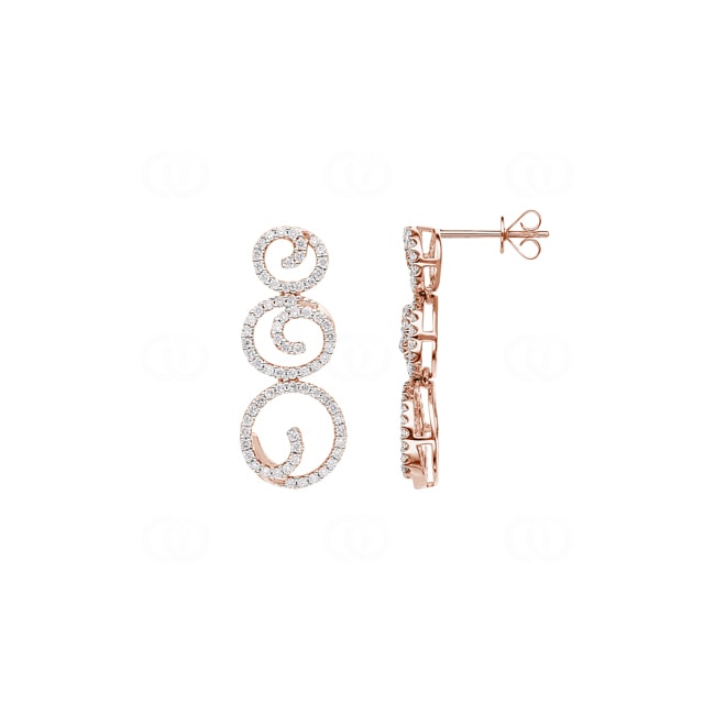 0.75 Karat Diamantohrhänger 750/18 K Roségold - OR-37311-RG