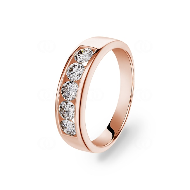 0.75ct Five Stone Diamond Ring 750/18 K Rose Gold - RI-62859-RG