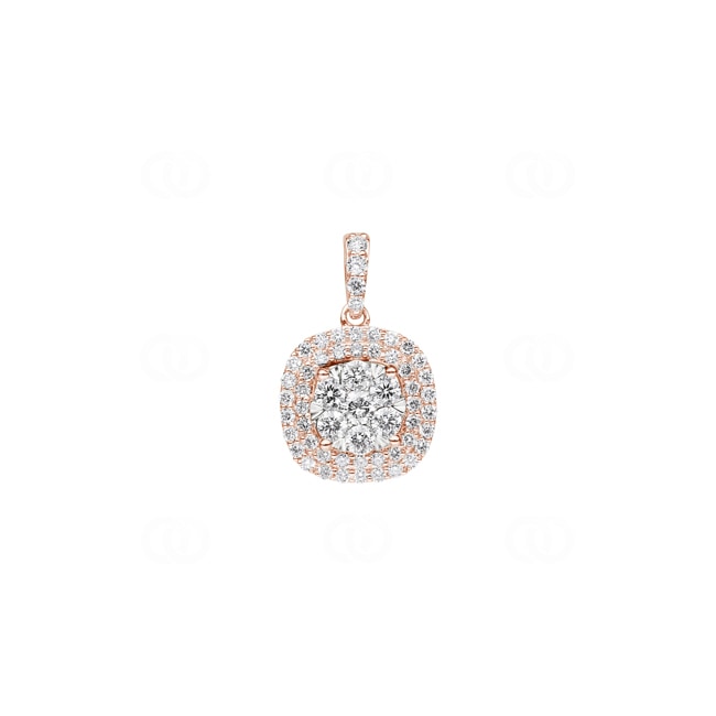 0.75 Karat Halo Diamantanhänger 750/18 K Roségold - AN-69331-RG