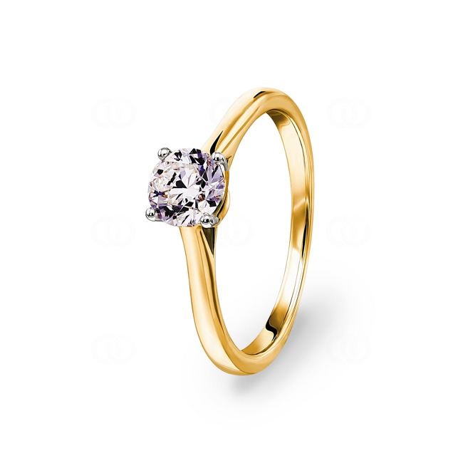 0.75ct diamant bague solitaire or jaune 750/18 ct - RI-00358-GG