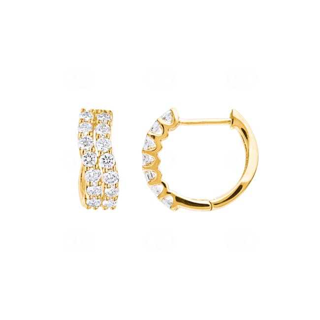 0.76ct Diamond Hoop Earrings 750/18 K Yellow Gold - OR-69210-GG