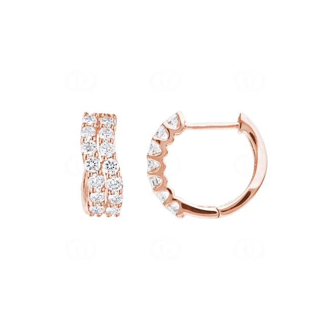0.76ct Diamond Hoop Earrings 750/18 K Rose Gold - OR-69210-RG