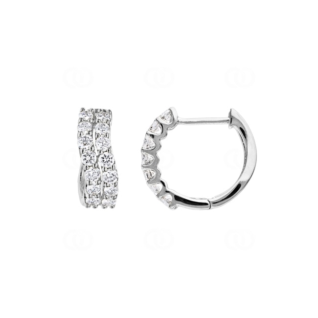 0.76 Karat Diamant-Kreolen 750/18 K Weissgold - OR-69210-WG