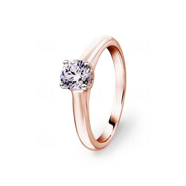 0.77ct diamants bague solitaire or rosé 750/18 ct - RI-01590-RG