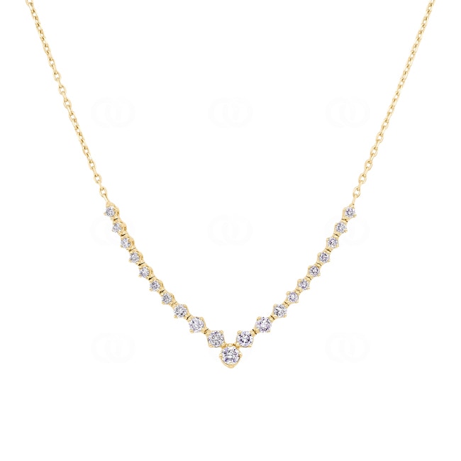 0.78 Karat Diamantencollier 750/18 K Gelbgold - KE-245571-GG