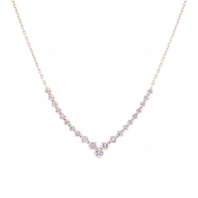 0.78 carats diamants collier or rosé 750/18 ct - KE-245571-RG