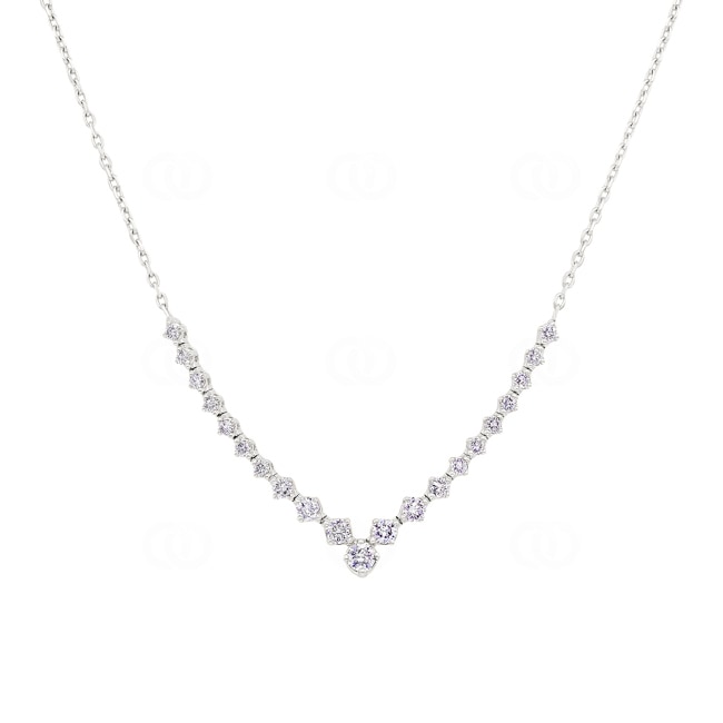 0.78 Karat Diamantencollier 750/18 K Weissgold - KE-245571-WG