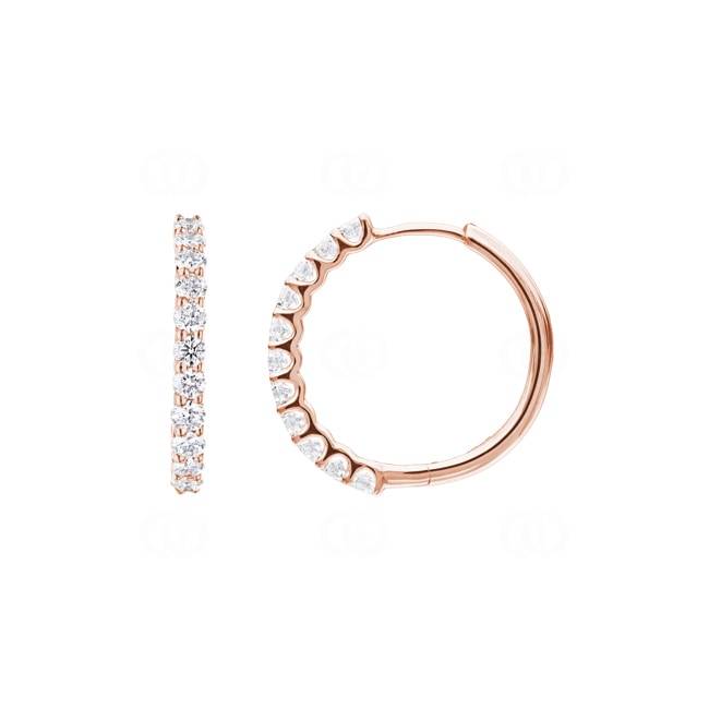 1.0 Karat Diamant-Kreolen 750/18 K Roségold Ø 20mm - OR-69221-RG