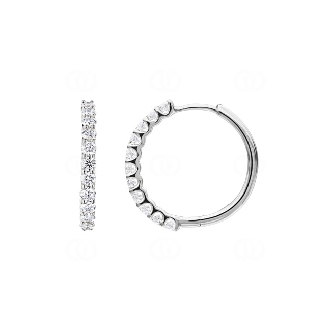 1.0 Karat Diamant-Kreolen 750/18 K Weissgold Ø 20mm - OR-69221-WG