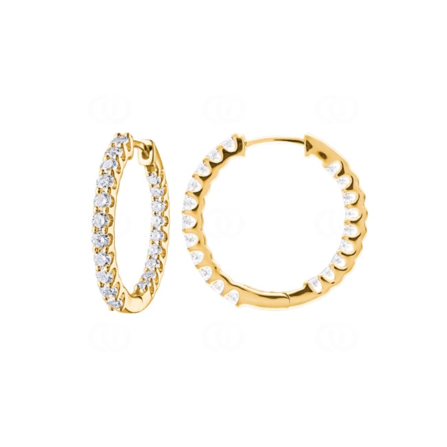 1.00 Karat Diamant-Kreolen 750/18 K Gelbgold Ø 20mm - OR-69444-GG