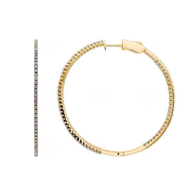 1.00 carats diamants créoles or jaune 750/18 ct Ø 42mm - OR-69452-GG