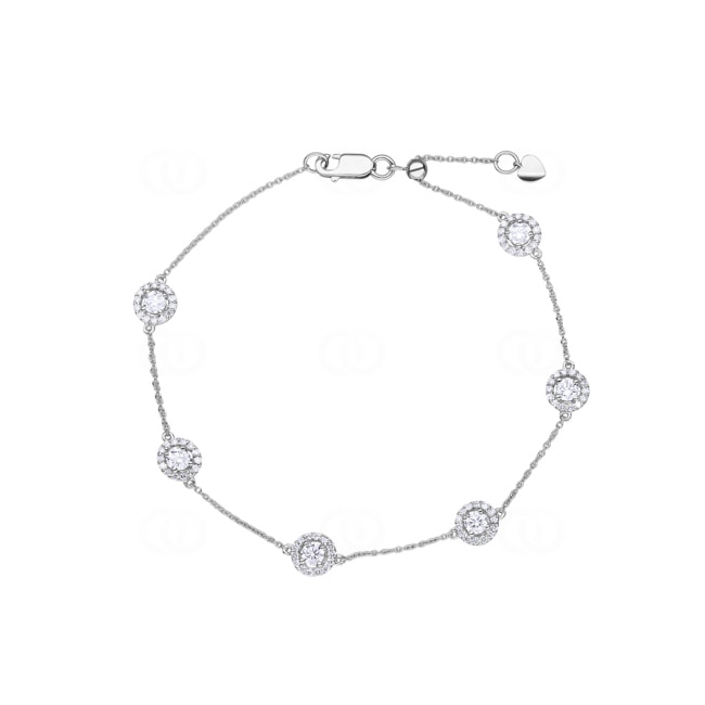 1.00ct Diamond Bracelet 750/18 K White Gold - AR-69525-WG