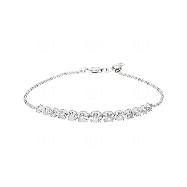 1.00ct Diamond Bracelet 750/18 K White Gold - AR-69916-WG