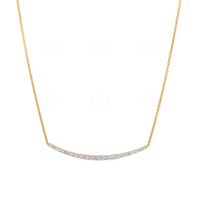 1.00ct Diamond Necklace 750/18 K Yellow Gold - KE-69166-GG