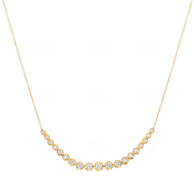 1.00ct Diamond Necklace 750/18 K Yellow Gold - KE-69909-GG