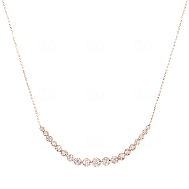 1.00ct Diamond Necklace 750/18 K Rose Gold - KE-69909-RG
