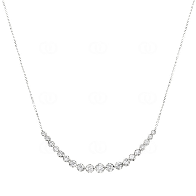 1.00ct Diamond Necklace 750/18 K White Gold - KE-69909-WG