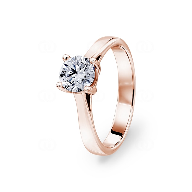 1.00 carats diamant GIA bague de fiançailles or rosé 750/18 ct en 4 griffes - CGSO001-0100-RG