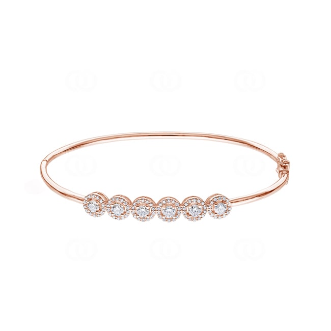1.00 carats diamants bracelet jonc halo or rosé 750/18 ct - AR-69528-RG