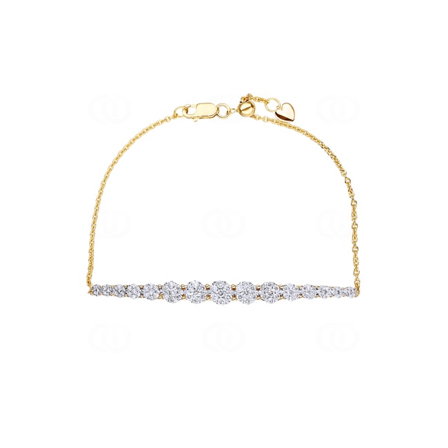 1.01 carats diamants bracelet or jaune 750/18 ct - AR-69315-GG