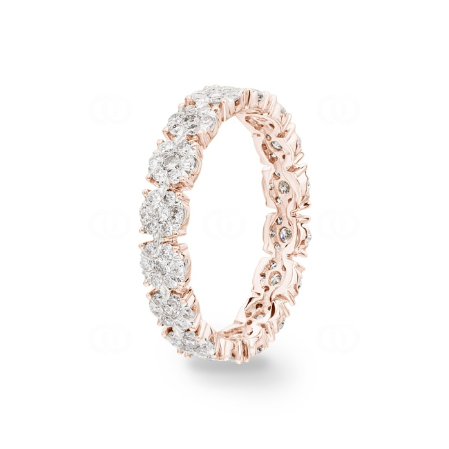 1.01 carats diamants bague mémoire or rosé 750/18 ct - RI-69618-RG