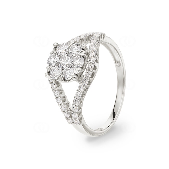 1.01 carats diamants bague or gris 750/18 ct - RI-69296-WG