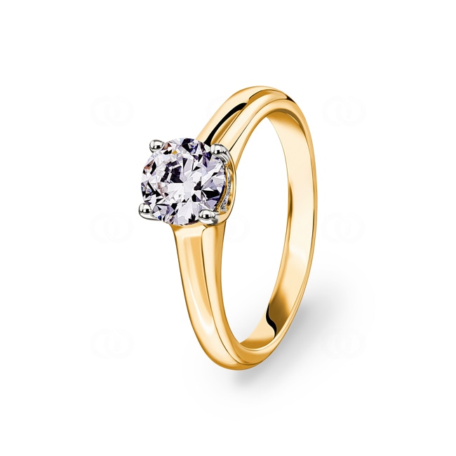 1.03ct Diamonds Solitaire Ring 750/18 K Yellow Gold - RI-01591-GG