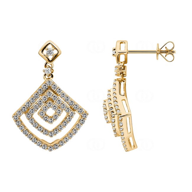 1.10ct Diamond Stud Earrings 750/18 K Yellow Gold - OR-27428-GG