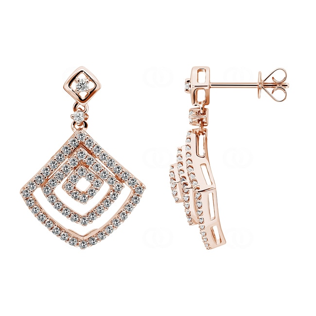 1.10ct Diamond Stud Earrings 750/18 K Rose Gold - OR-27428-RG