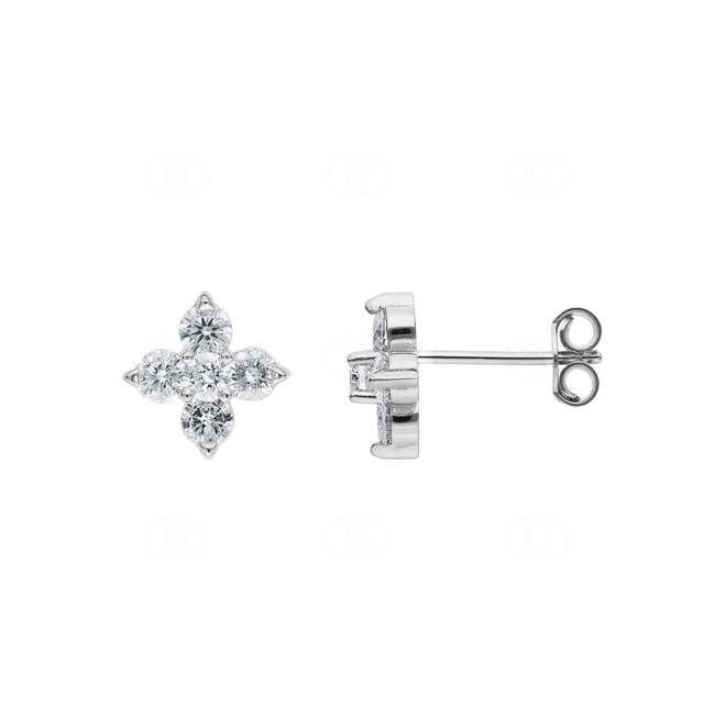 1.20ct Diamond Stud Earrings 750/18 K White Gold - EO7WG