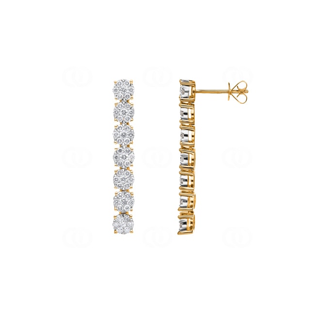 1.35 carats diamants clous d'oreilles or jaune 750/18 ct 31.5mm - OR-43643-01-GG