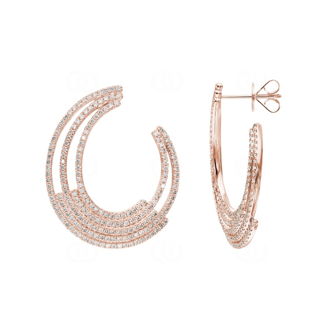 1.54 Karat Diamantohrringe 750/18 K Roségold - OR-73007-RG