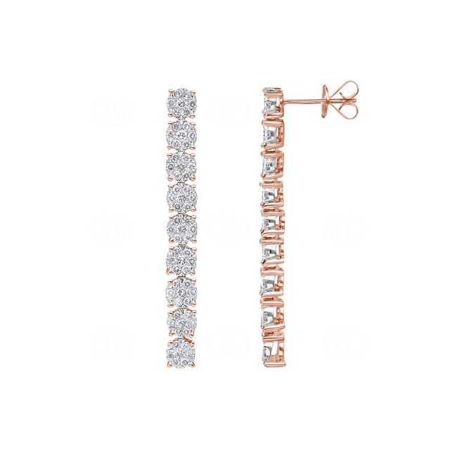 1.75 Karat Diamantohrhänger 750/18 K Roségold 41.5mm - OR-43643-02-RG