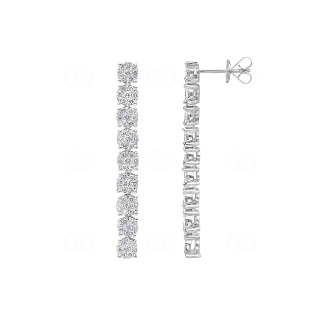 1.75ct Diamond Drop Earrings 750/18 K White Gold 41.5mm - OR-43643-02-WG