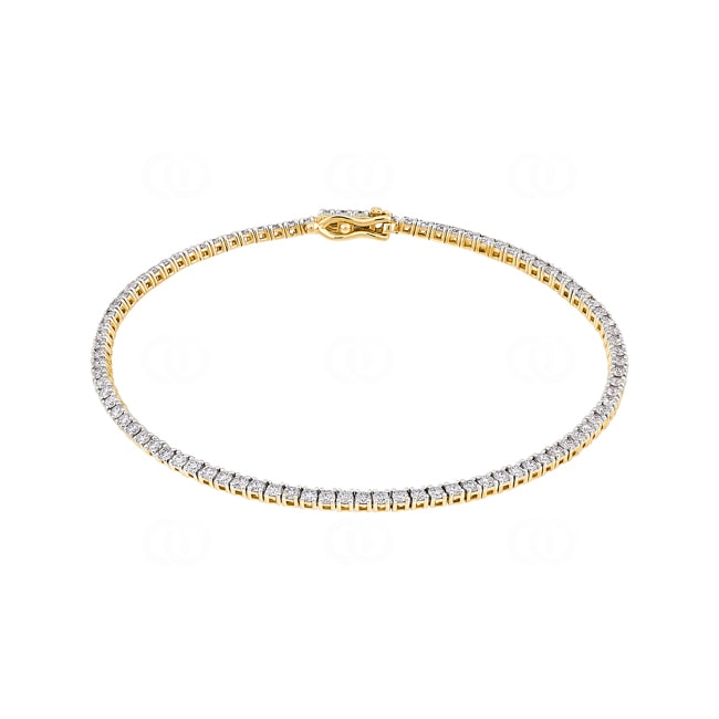1.90ct Diamond Tennis Bracelet 750/18 K Yellow Gold - AR-00246-GG